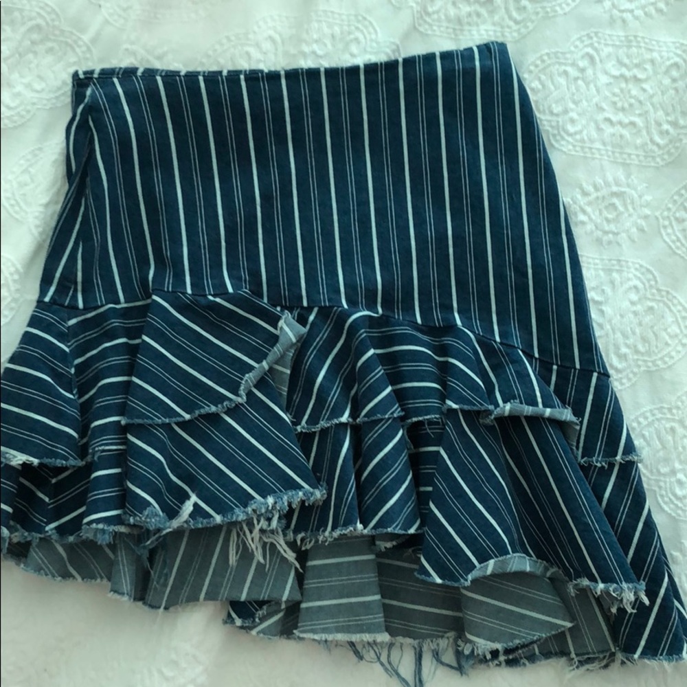 zara asymmetrical denim skirt